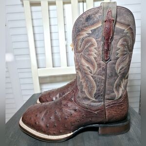 Dan Post Alamosa Exotic Ostrich Cowboy Certified Boots DP3875 Men's Size 10.5 EW
